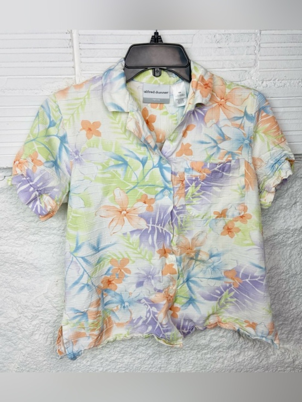 alfred dunner Floral Button-Down Women’s Top — Pastel Multi size 10P
